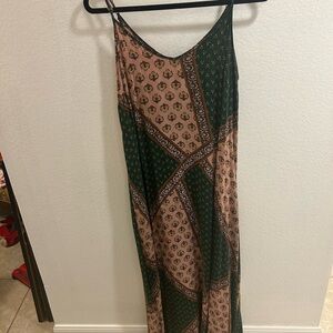 NATURAL LIFE Green and Pink Maxi Dress